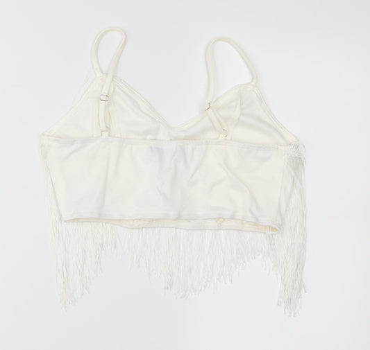 pretty little Thing Womens White   Cropped Tank Size 8