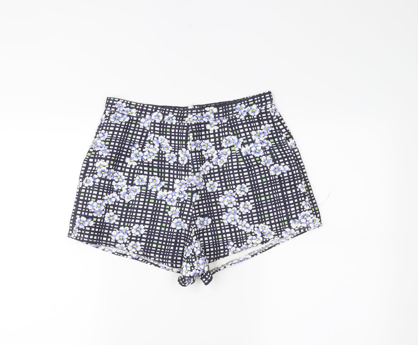 Missguided Womens Black Floral  Hot Pants Shorts Size 10