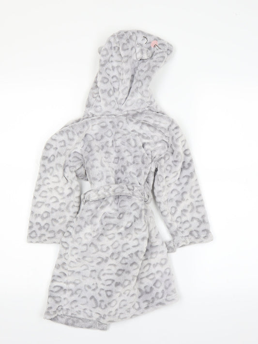 Hullabaloo Girls Grey Solid  Top Robe Size 3-4 Years