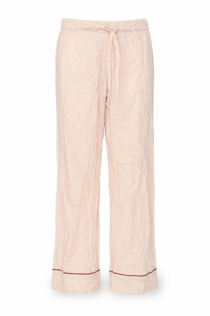 Front view of les girls’ womens pink trousers, size L, 27-inch leg