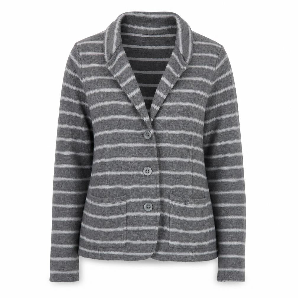 Front view of Tahari women’s grey jacket, size L
