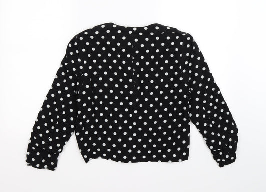 Dorothy Perkins Womens Black Polka Dot  Jacket  Size 10  - waterfall