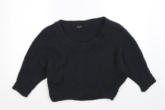 tophop Womens Blue  Knit Pullover Jumper Size 6  - cropped