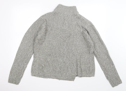 ove knitwear Womens Grey  Knit Wrap Jumper Size 16