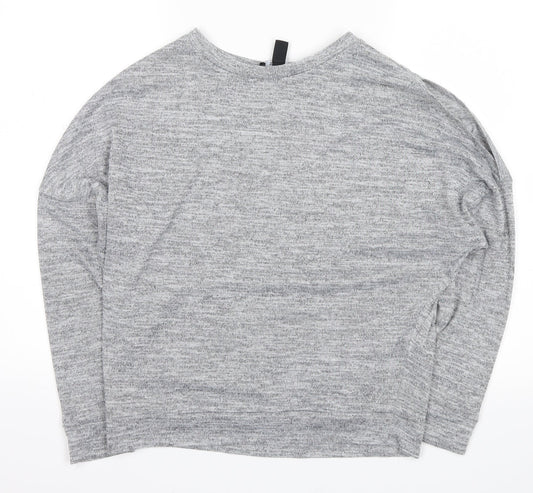new look  Girls Grey   Pullover Jumper Size 14-15 Years  - holes on shoulder