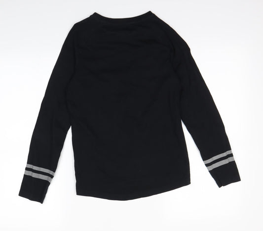 Nutmeg Girls Black   Basic T-Shirt Size 10-11 Years