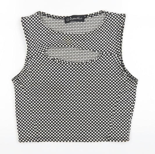 Republic Womens Black Polka Dot  Cropped Tank Size 12