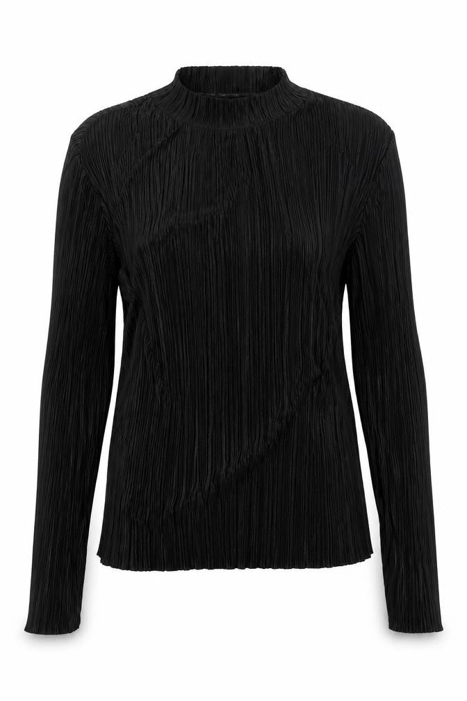 H&M Womens Black   Basic Blouse Size M  - pleated sheer
