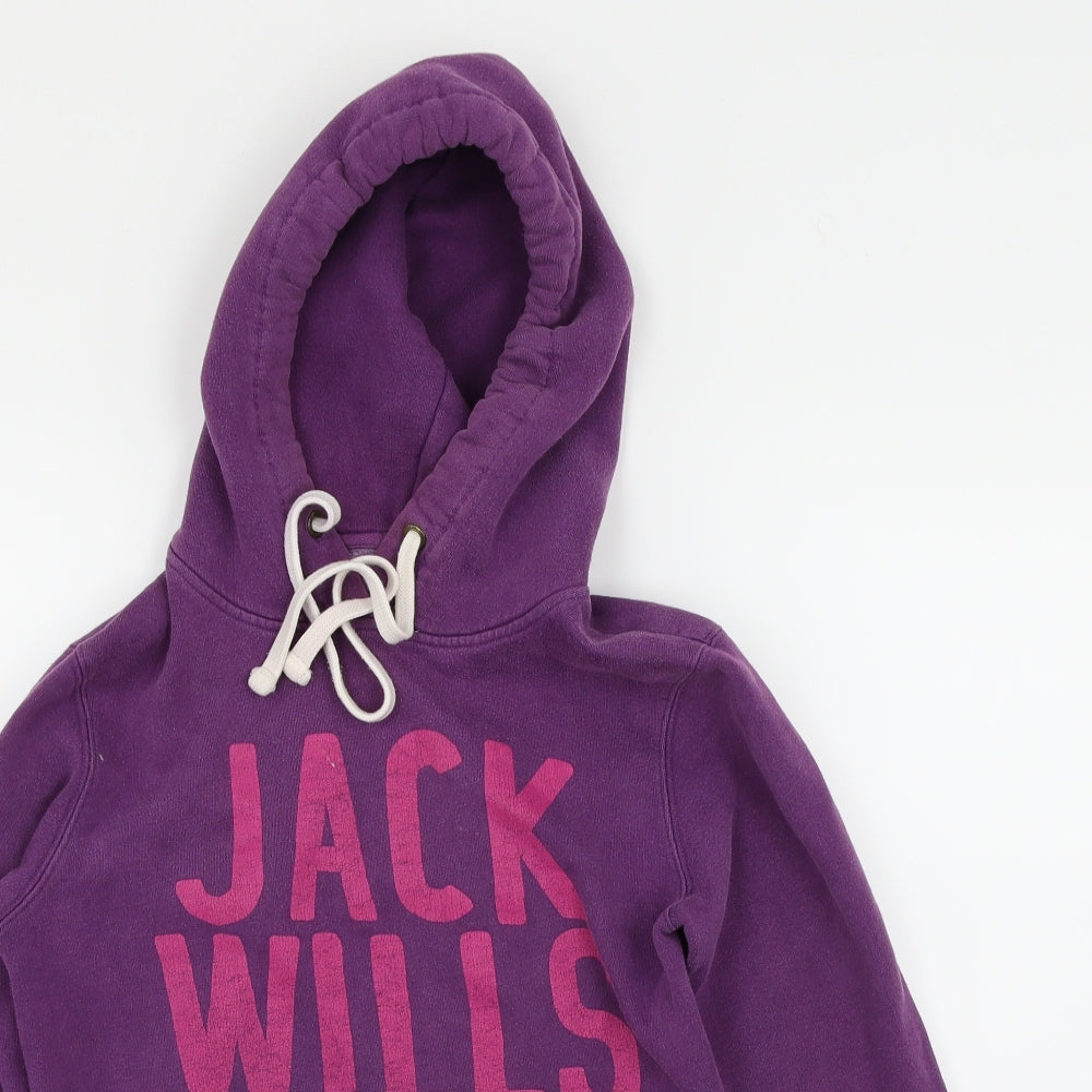 Jack Wills Womens Purple   Pullover Hoodie Size 8