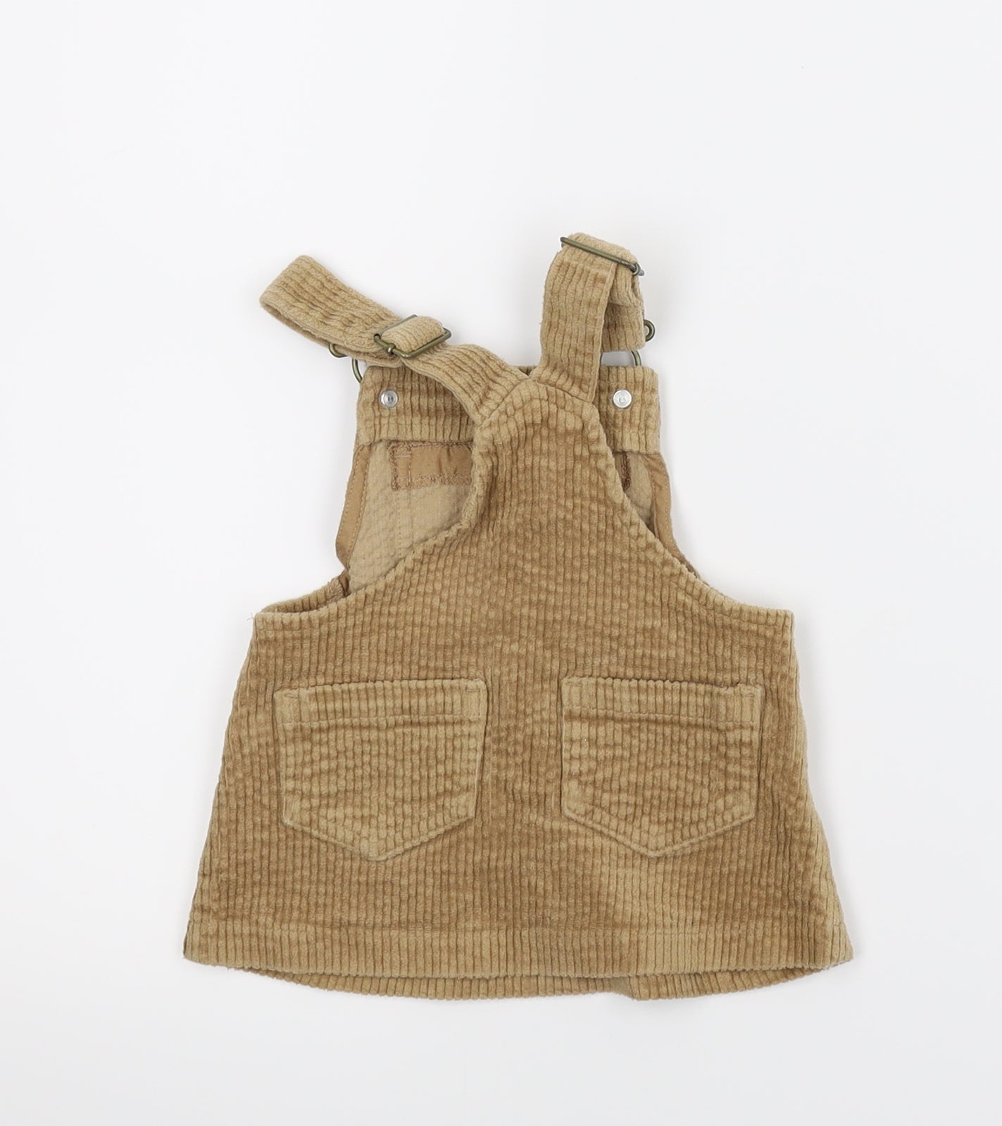 NEXT Girls Beige  Corduroy Dungaree One-Piece Size 3-6 Months