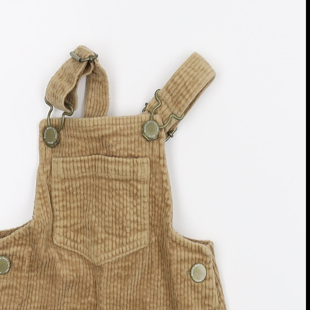 NEXT Girls Beige  Corduroy Dungaree One-Piece Size 3-6 Months