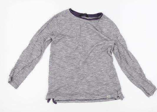 Asda George Girls Purple Striped  Basic T-Shirt Size 8-9 Years