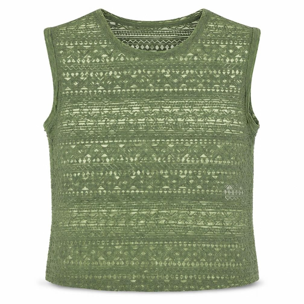 Front view of New Look girls’ green camisole tank, size 12-13, years