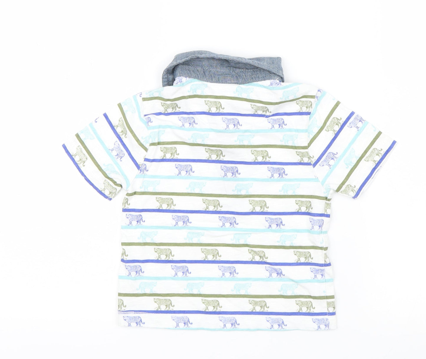 Mini Club Boys White Geometric  Basic T-Shirt Size 2-3 Years