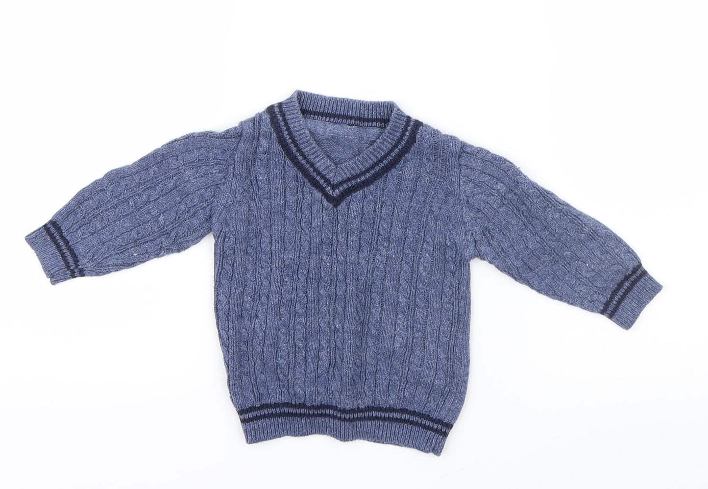 George Boys Blue  Knit Pullover Jumper Size 6-9 Months