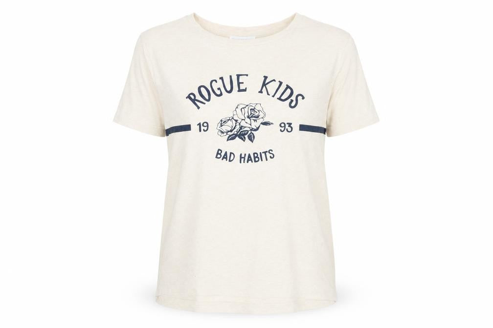Front view of Cooperative women’s ivory basic t-shirt, size M