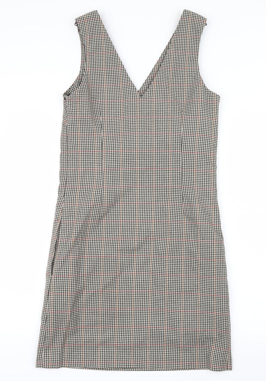 NEXT Womens Black Check  Shirt Dress  Size 6  - Tailored