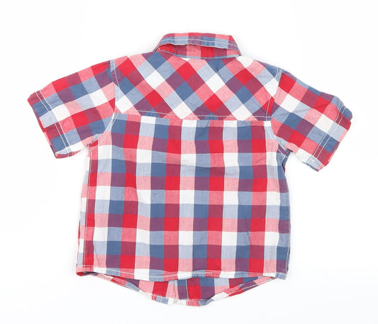 NEXT Boys Red Check  Basic Button-Up Size 6-9 Months