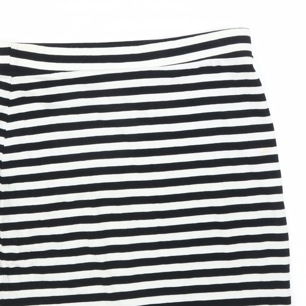 Divided by H&M Womens Black Striped  Mini Skirt Size S