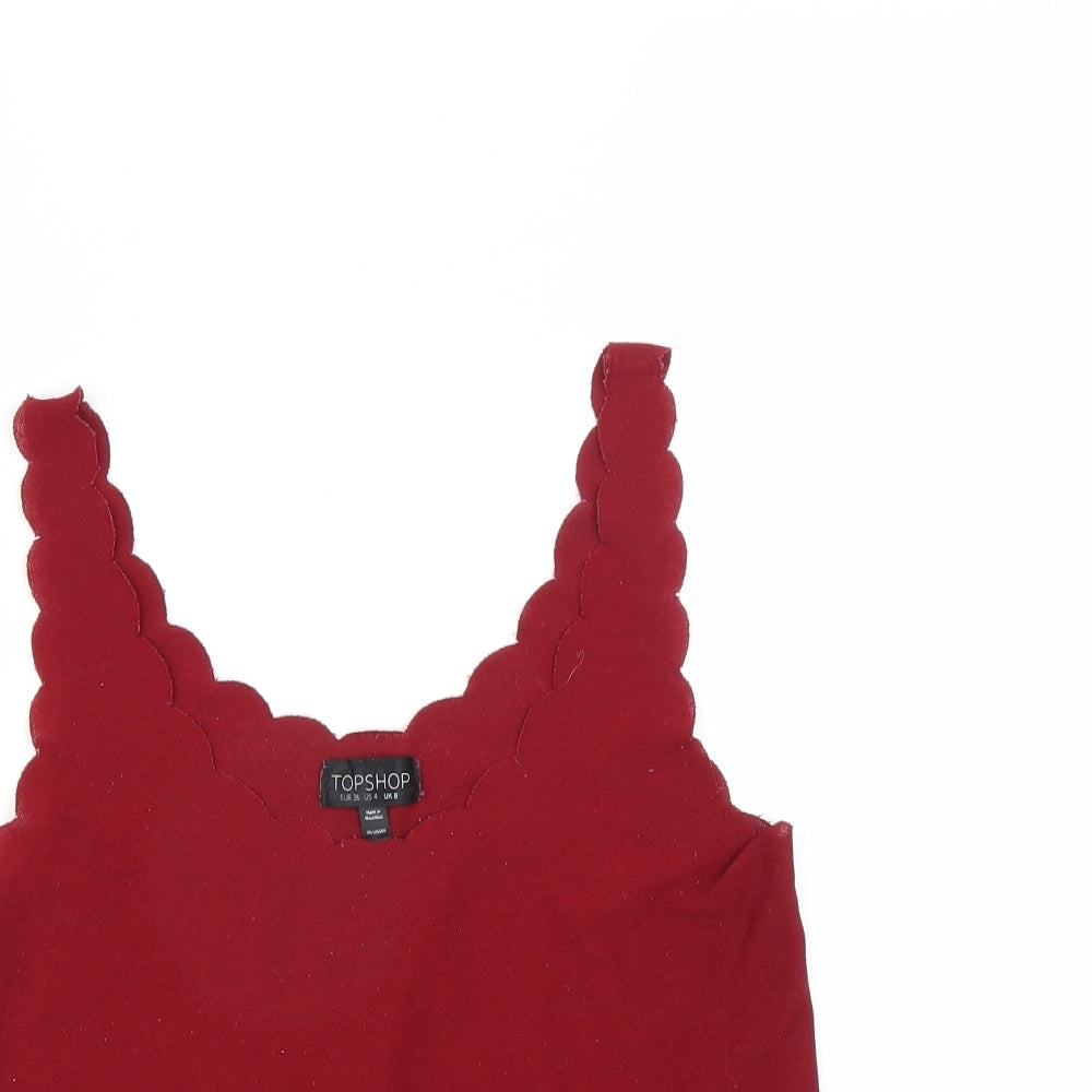 Topshop Womens Red   Basic Tank Size 8