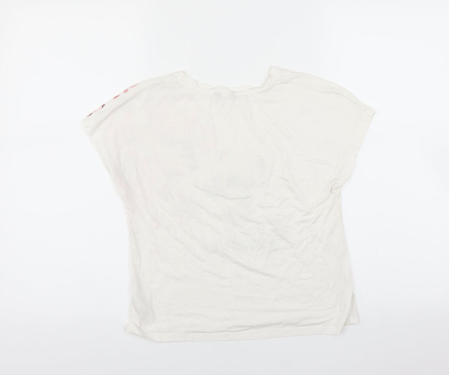 M&Co Girls White   Basic T-Shirt Size 13 Years  - time to shine