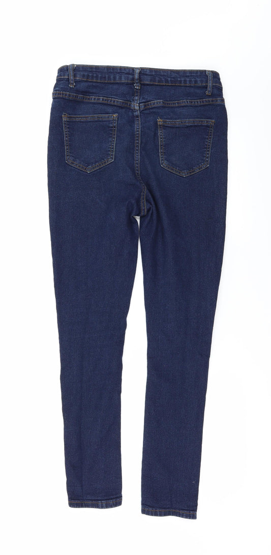 Boohoo Womens Blue  Denim Skinny Jeans Size 10 L29 in