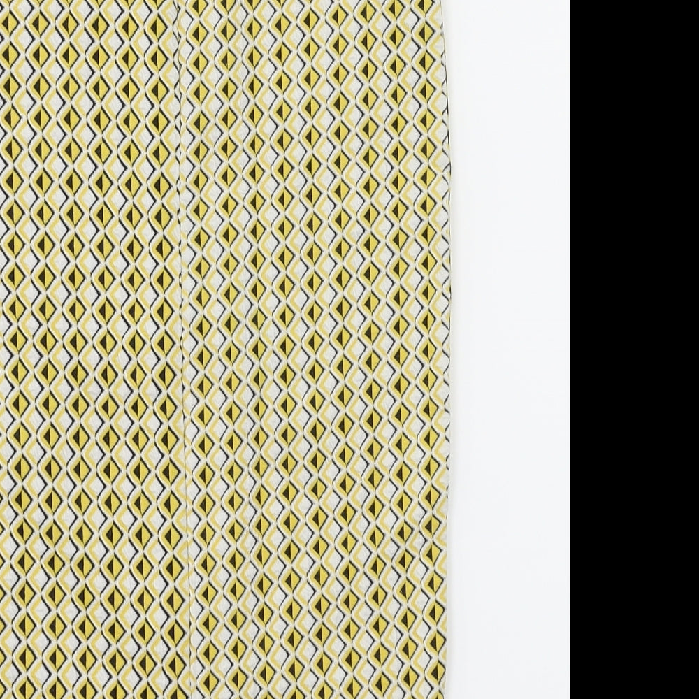 Zara Womens Yellow Argyle/Diamond  A-Line Skirt Size S