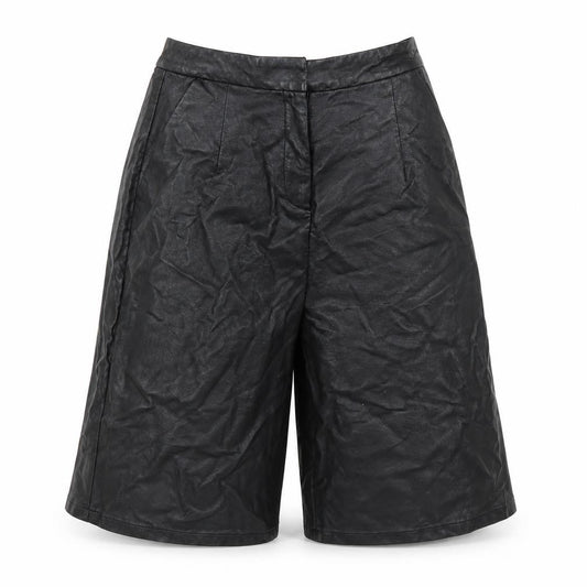 Front view of Topshop women’s black utility shorts, size UK 8