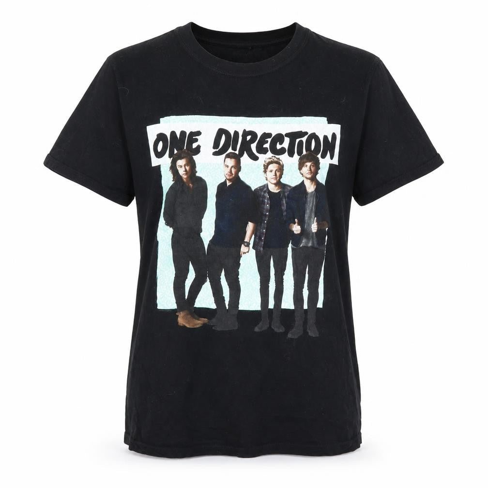 Front view of Preworn women’s black basic t-shirt, size S