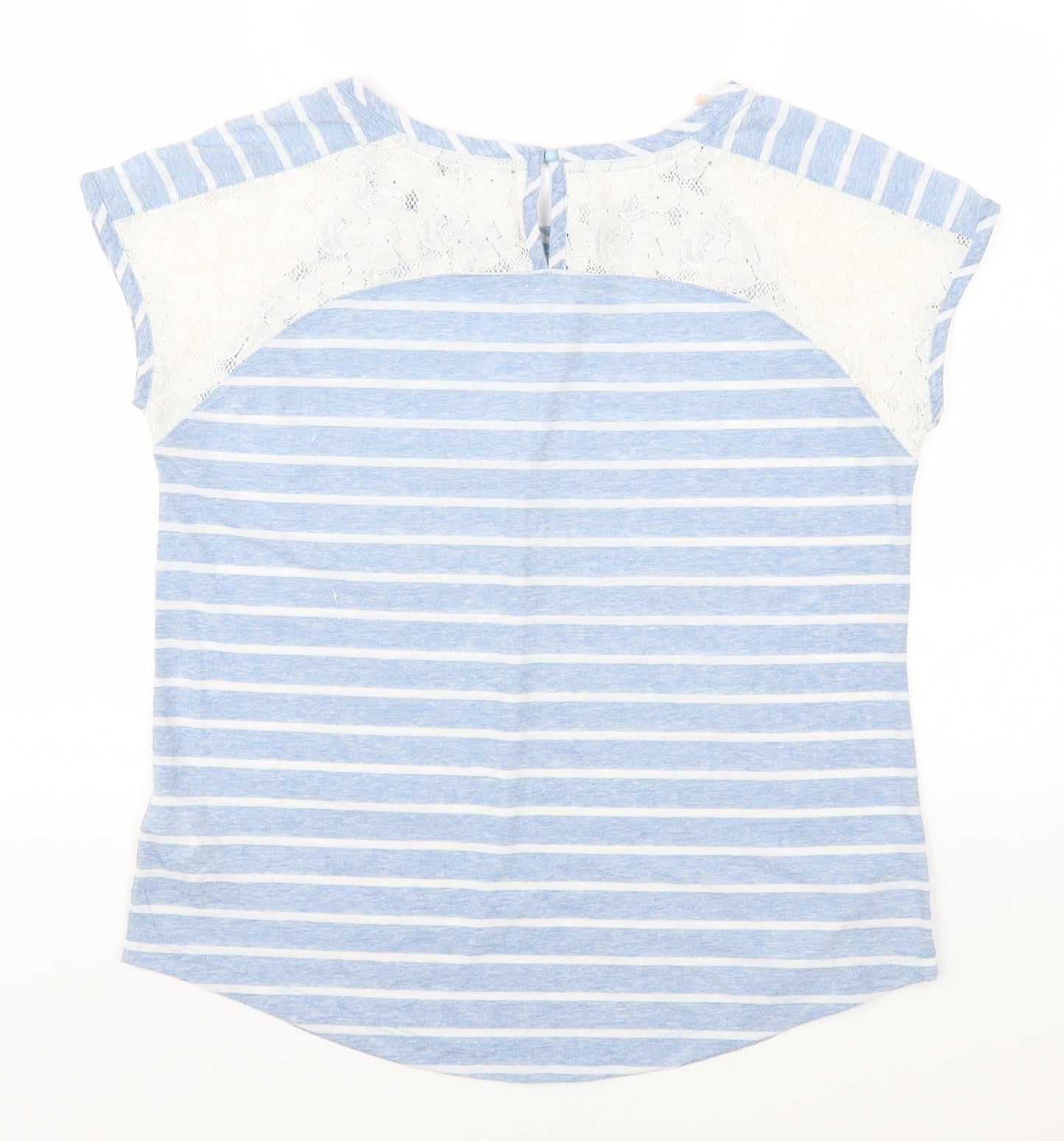 Marks and Spencer Womens Beige Striped  Basic T-Shirt Size 12