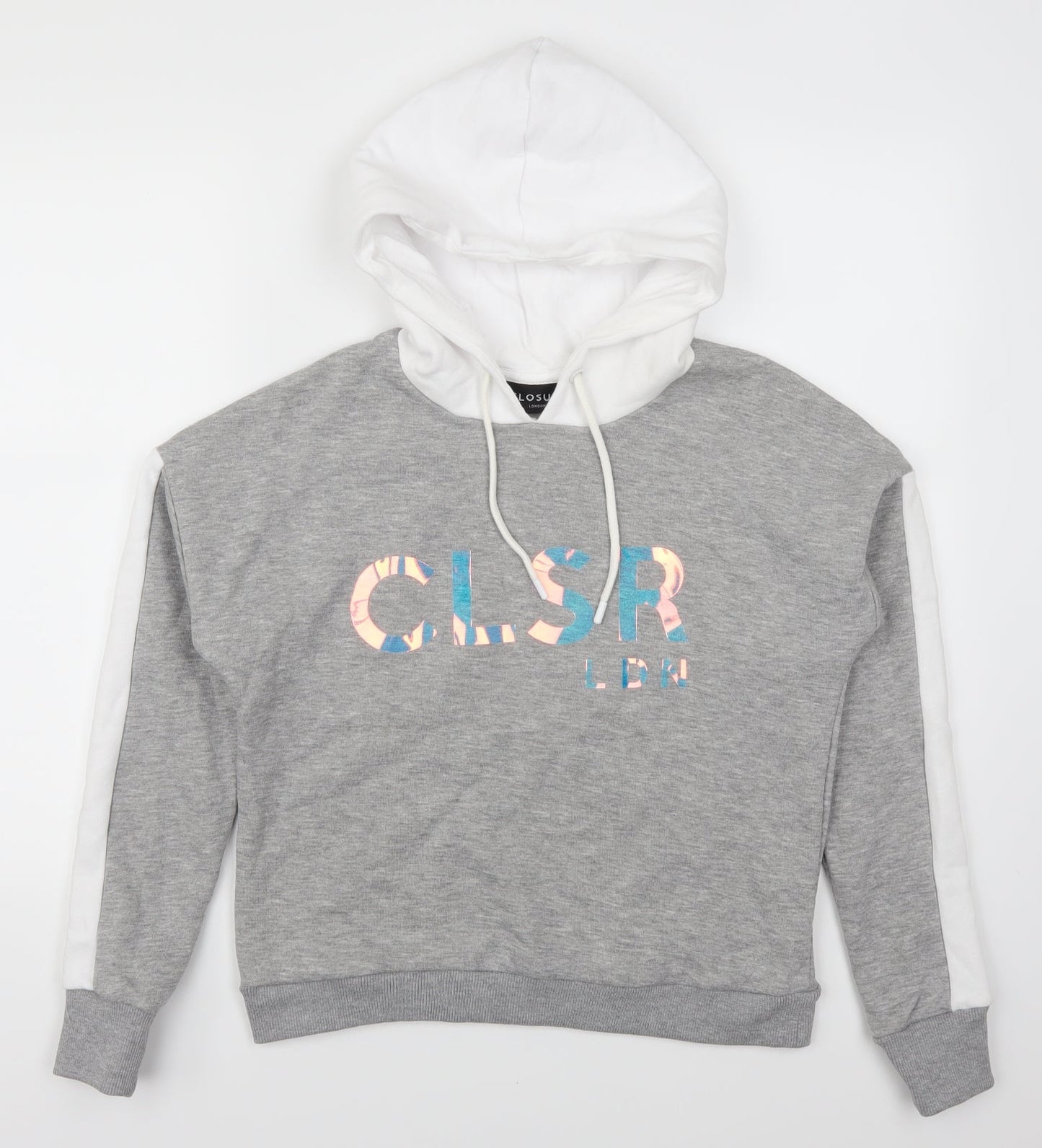 Closure Womens Grey   Pullover Hoodie Size 10