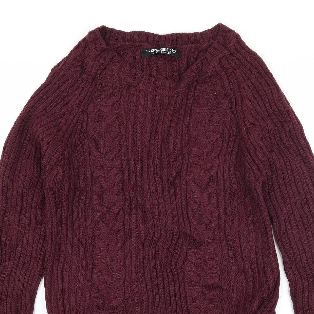 Select Womens Purple  Knit Pullover Jumper Size 10