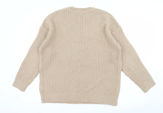 New Look Womens Brown  Knit Pullover Jumper Size S