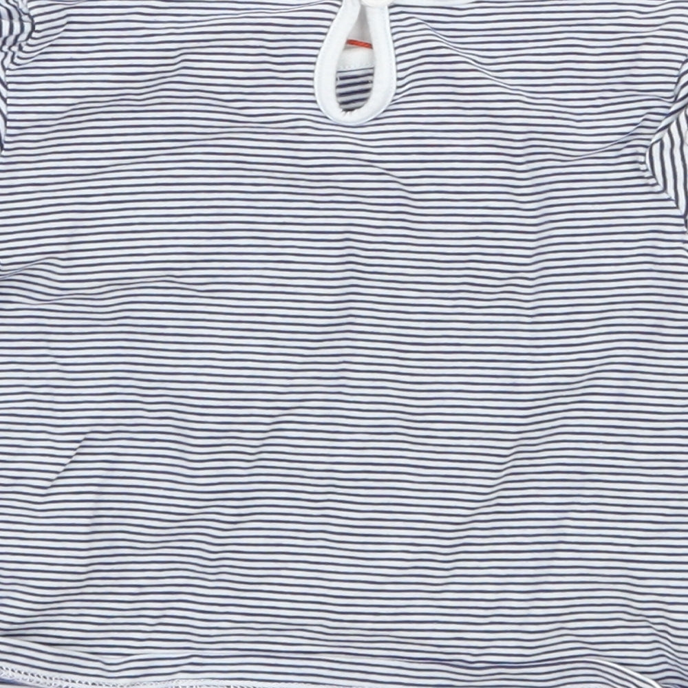 Mini Club Girls Blue Striped Jersey Basic T-Shirt Size 9-12 Months