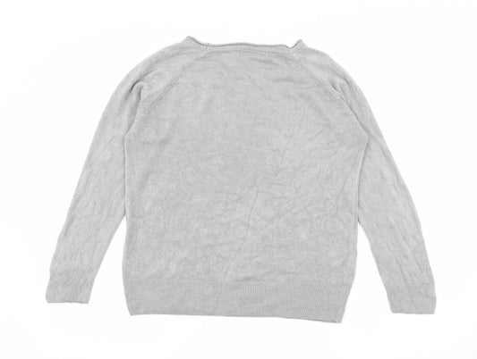 Ellie Louise Womens Grey  Knit Pullover Jumper Size L