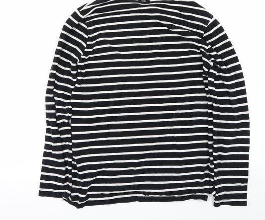 H&M Womens Black Striped  Pullover Jumper Size M