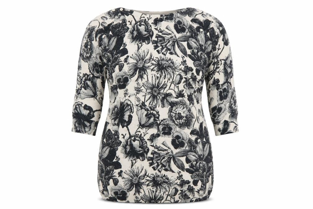 Next Womens Ivory Floral  Basic Blouse Size 12