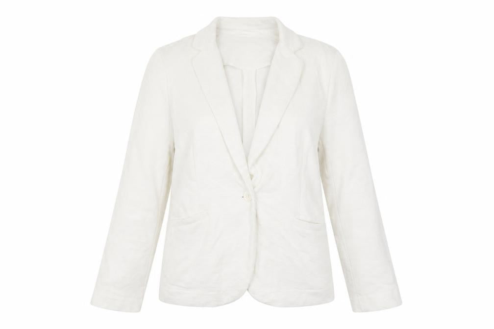 Front view of New Look women’s ivory jacket, size UK 12