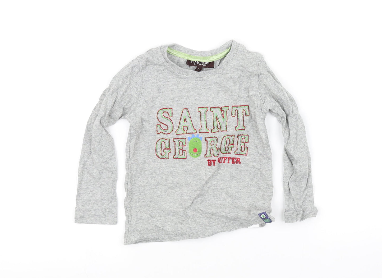 pre worn Girls Grey   Basic T-Shirt Size 2-3 Years