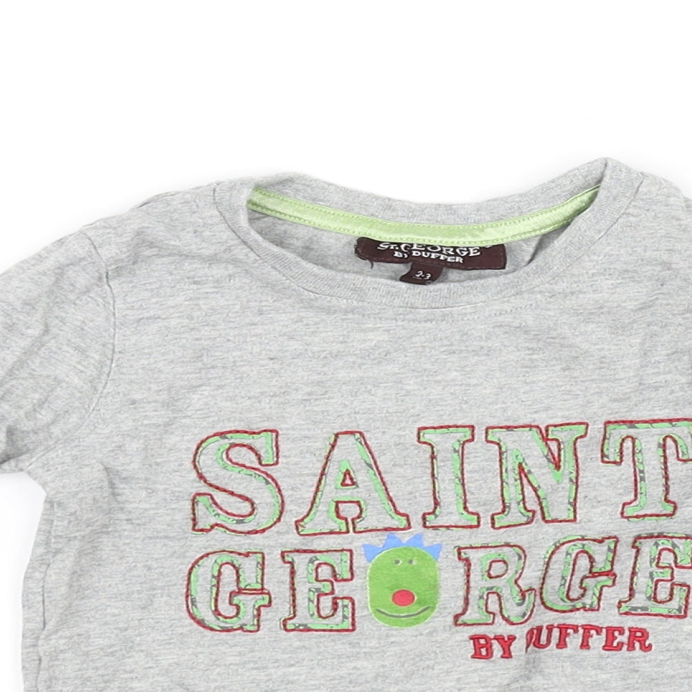 pre worn Girls Grey   Basic T-Shirt Size 2-3 Years