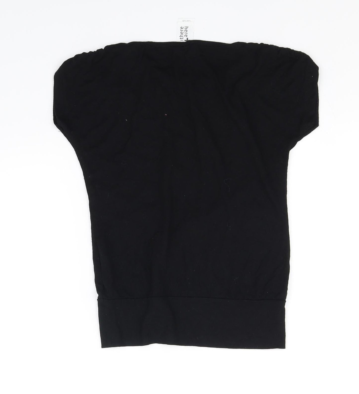 heart  Girls Black   Basic T-Shirt Size 7-8 Years