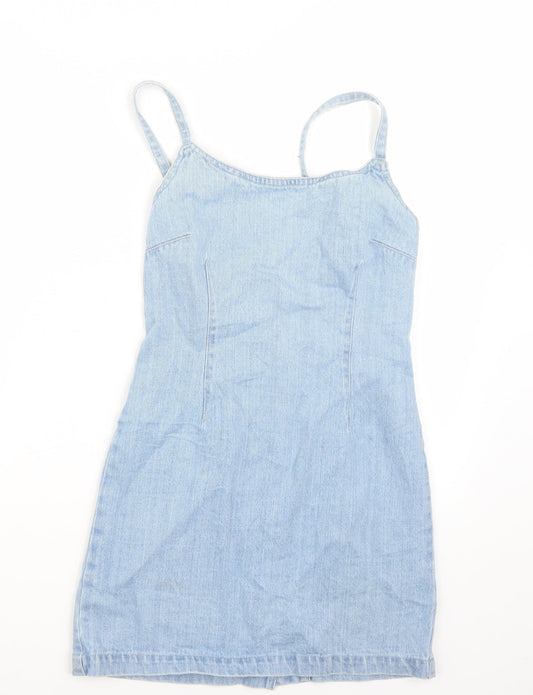 Miss Selfridge Womens Blue  Rayon A-Line  Size 4