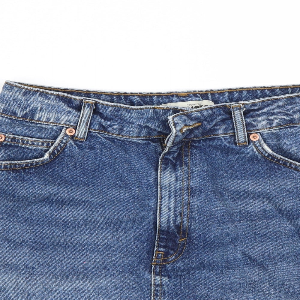 Topshop Womens Blue   A-Line Skirt Size 10