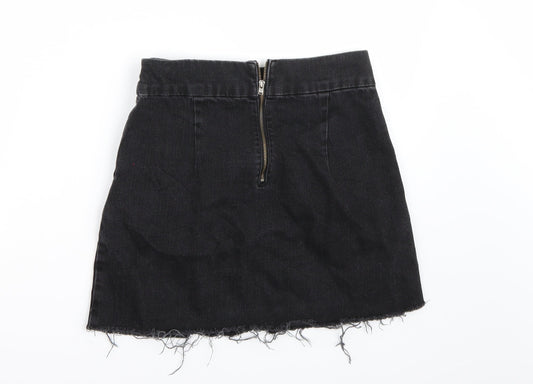 Topshop Womens Black   A-Line Skirt Size 8