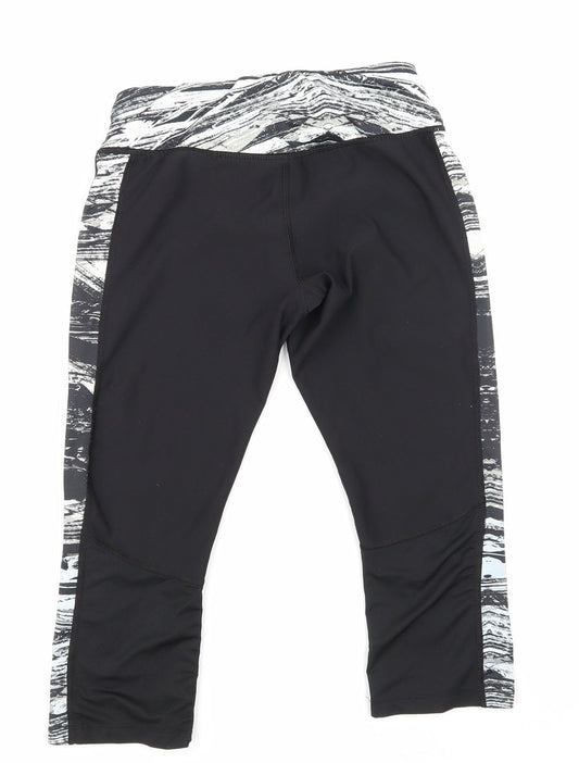 Layer 8 Womens Black Animal Print  Cropped Leggings Size S