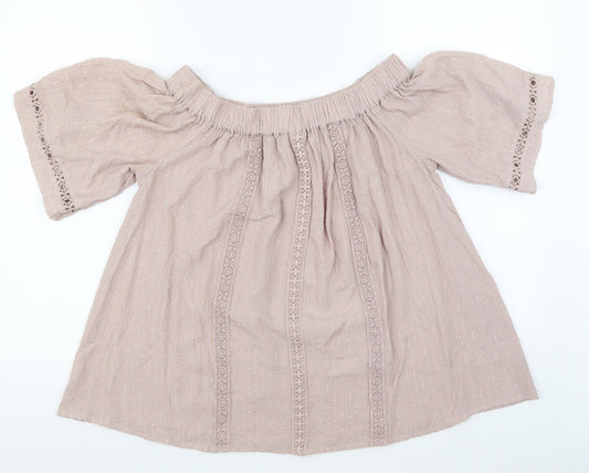 NEXT Womens Pink Striped  Basic T-Shirt Size 8