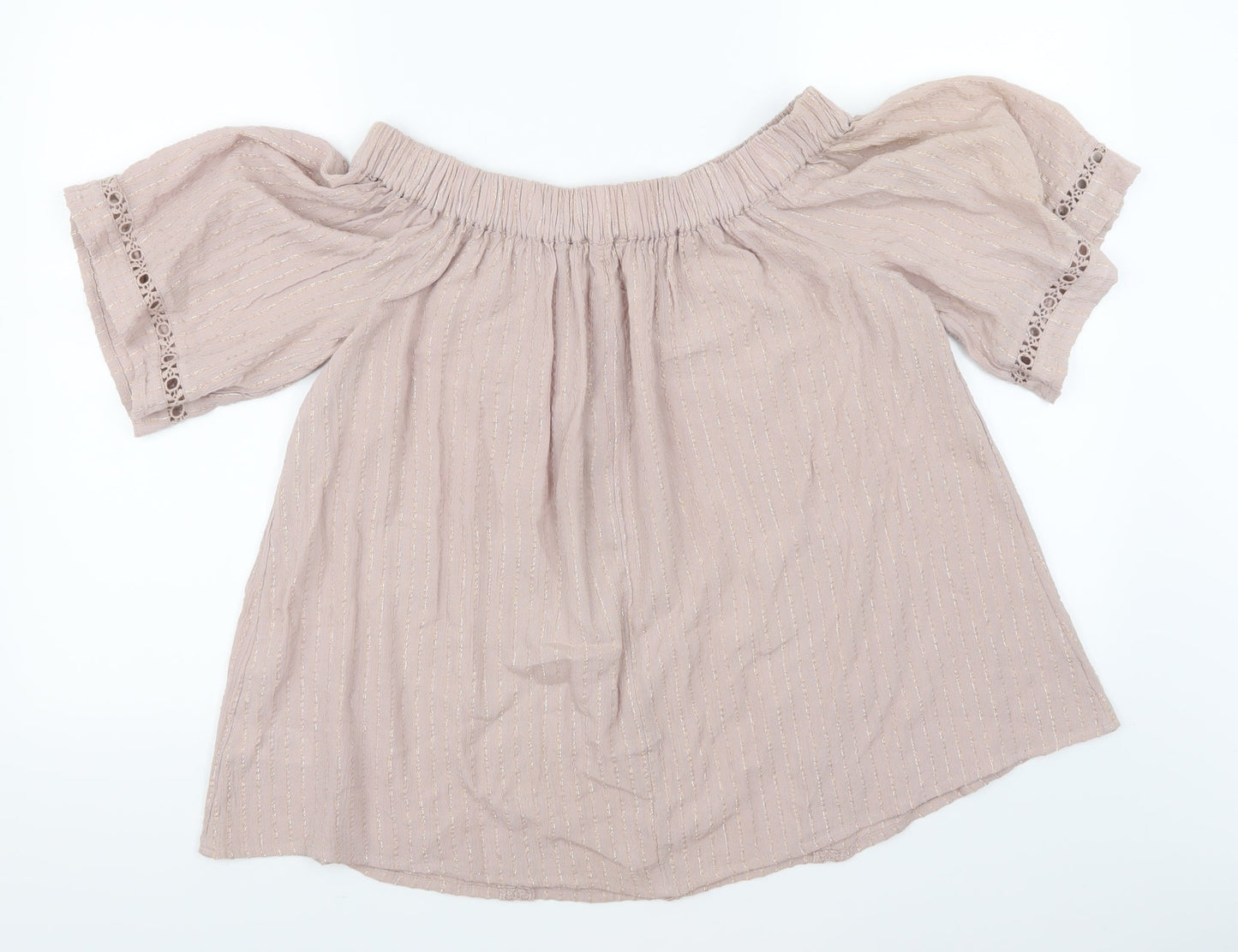 NEXT Womens Pink Striped  Basic T-Shirt Size 8
