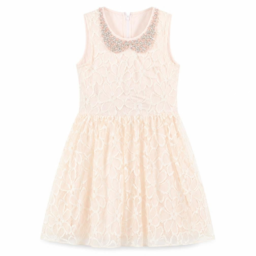 Parisian Collection Womens Pink  Lace Fit & Flare  Size 12