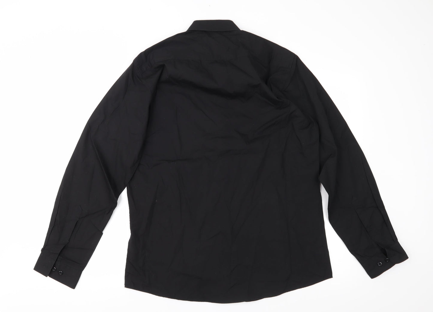 Dunnes Stores Mens Black    Button-Up Size 16.5