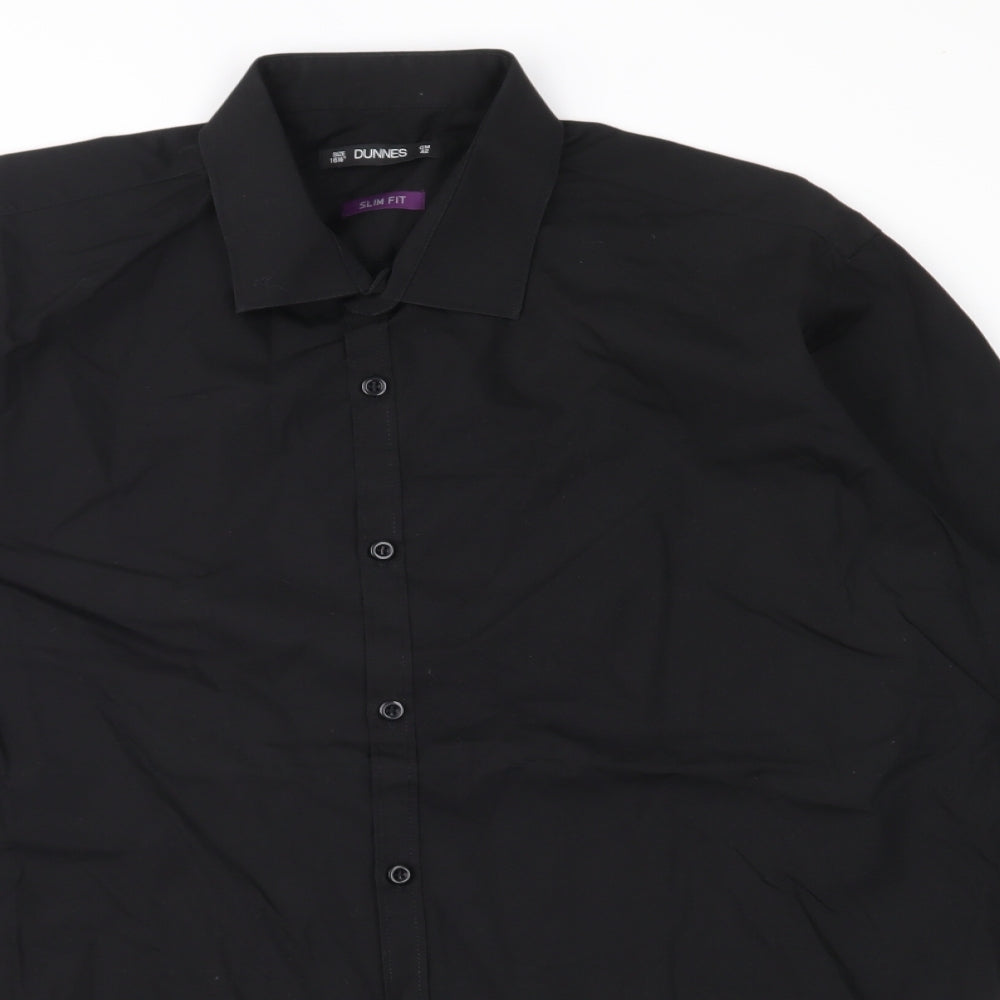 Dunnes Stores Mens Black    Button-Up Size 16.5